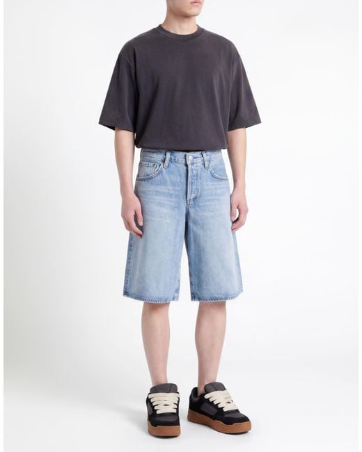 Agolde Blue Denim Shorts Re-Used Cotton for men