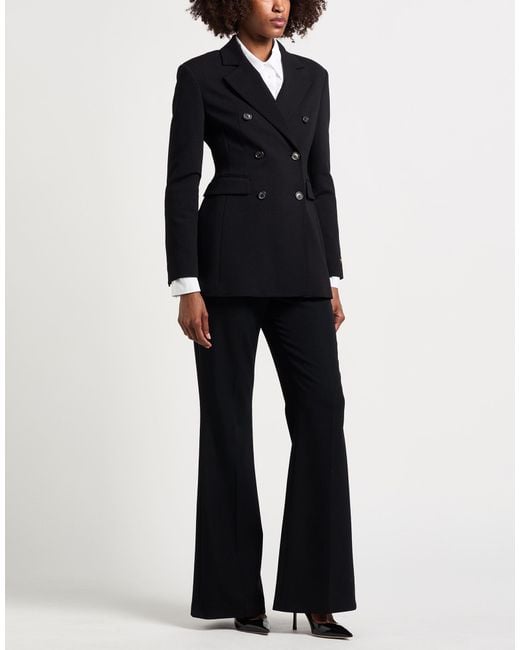 ERMANNO FIRENZE Black Blazer Viscose, Polyamide, Elastane
