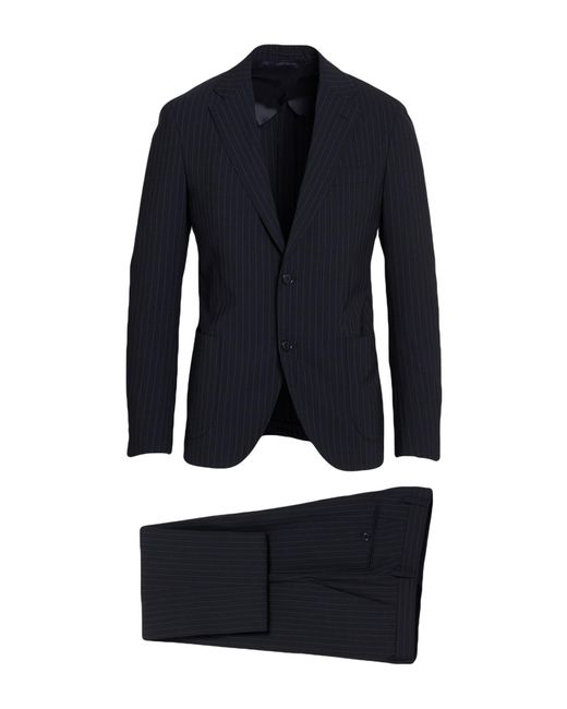 Lardini Blue Midnight Suit Wool, Polyester, Elastane for men