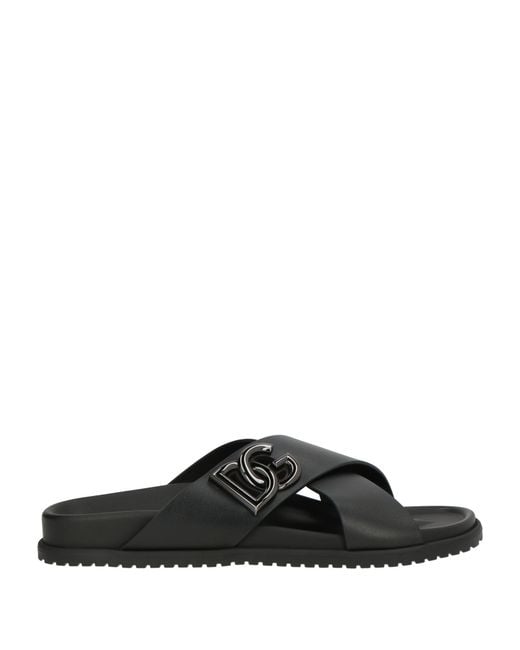 Dolce & Gabbana Black Sandals Calfskin for men