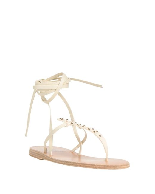 Ancient Greek Sandals White Thong Sandal