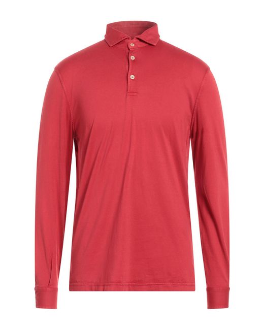 Fedeli Red Polo Shirt Organic Cotton for men