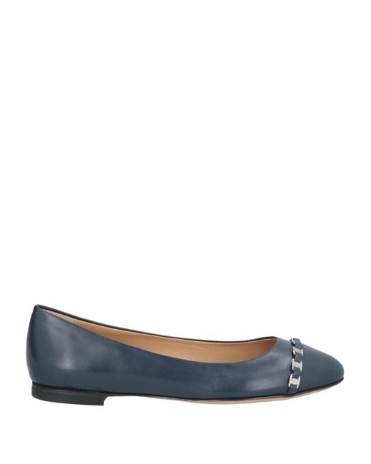 Ferragamo Blue Ballet Flats Calfskin