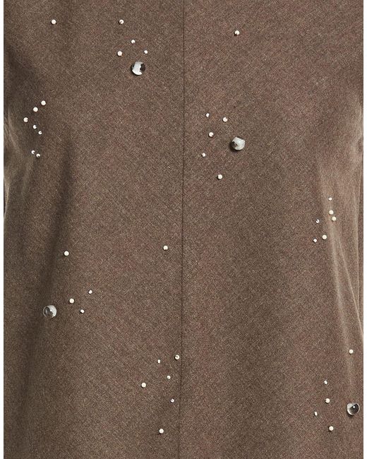 Alysi Brown Crème Top Viscose, Polyester, Wool, Elastane