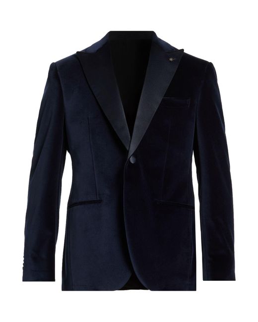 Luigi Bianchi Blue Midnight Blazer Cotton for men
