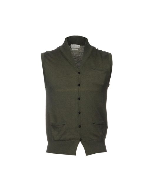 Ballantyne Green Military Cardigan Cotton, Cashmere for men