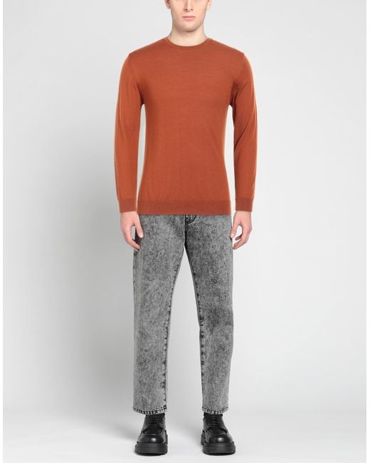 Daniele Fiesoli Orange Tan Sweater Merino Wool for men