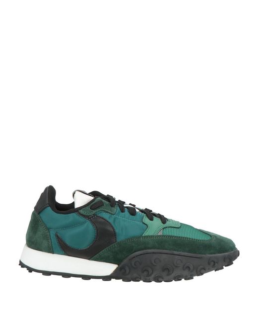 MARINE SERRE Green Sneakers Leather, Textile Fibers, Synthetisches Material
