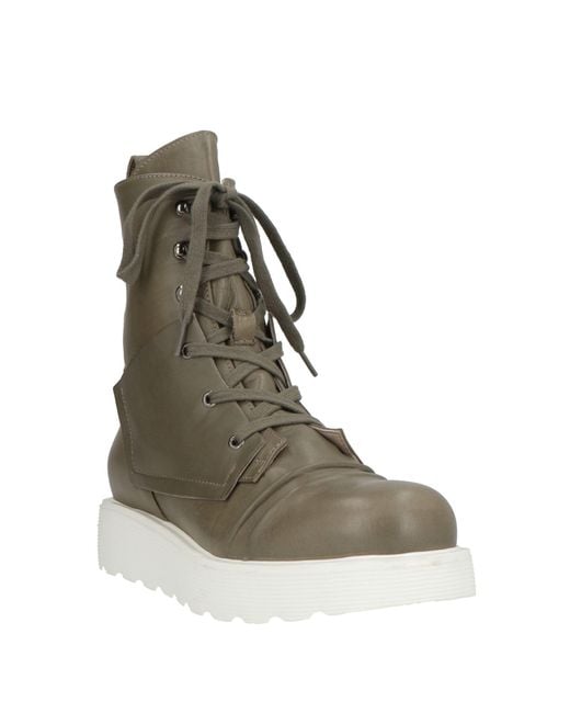Ixos Green Military Ankle Boots Leather