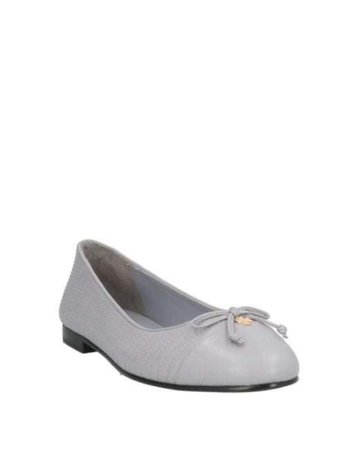 Tory Burch Gray Ballet Flats Goat Skin