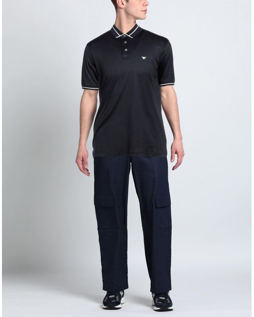 Emporio Armani Black Polo Shirt for men