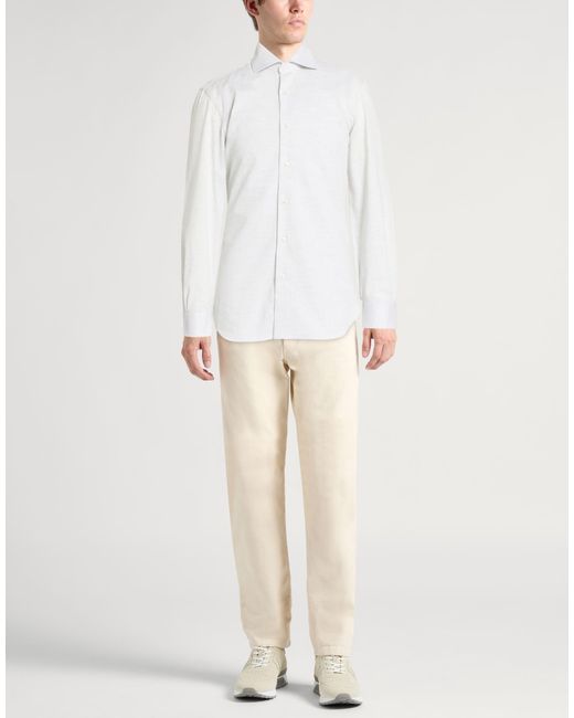 Barba Napoli White Shirt Cotton for men