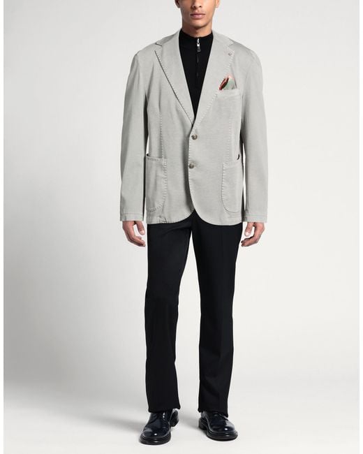 Bharnaba Gray Blazer Cotton, Elastane for men
