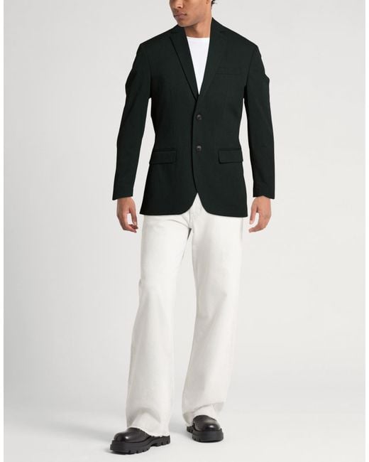 SELECTED Black Blazer Recycled Polyester, Viscose, Elastane for men