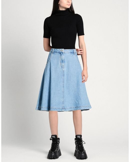 KENZO Blue Denim Skirt Cotton