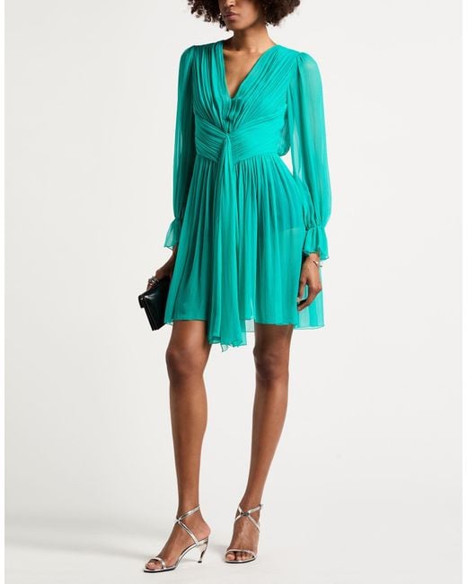 Alberta Ferretti Blue Mini Dress Silk