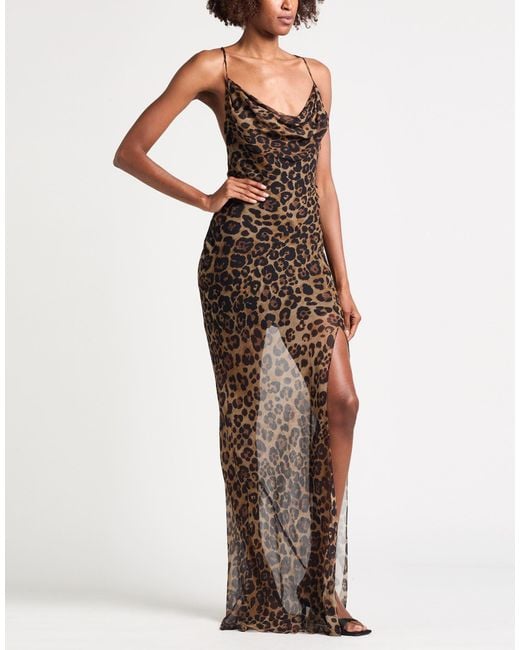 Blumarine Brown Maxi Dress Silk