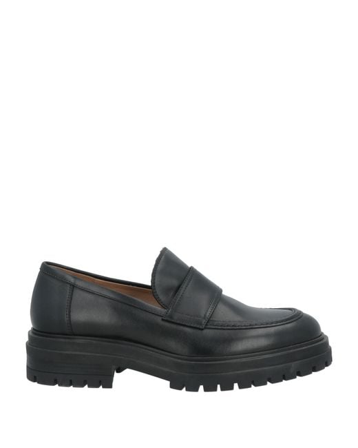 Gianvito Rossi Black Chunky Leather Lug-Sole Loafers for men