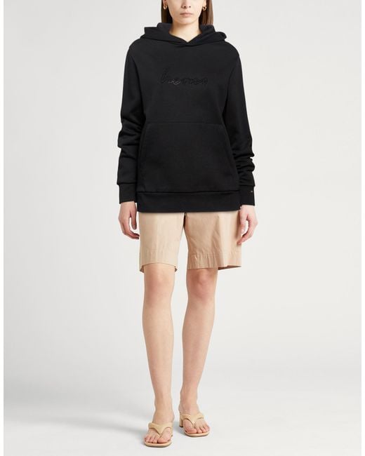 Herno Black Sweatshirt Cotton, Polyester