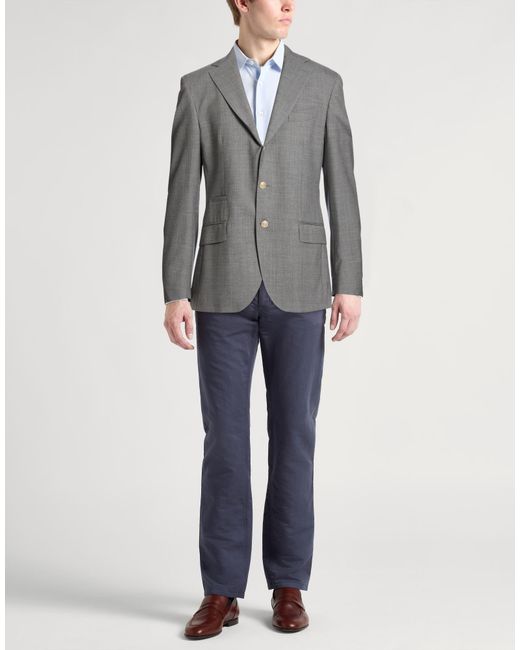 Eleventy Gray Platinum Blazer Wool, Silk for men