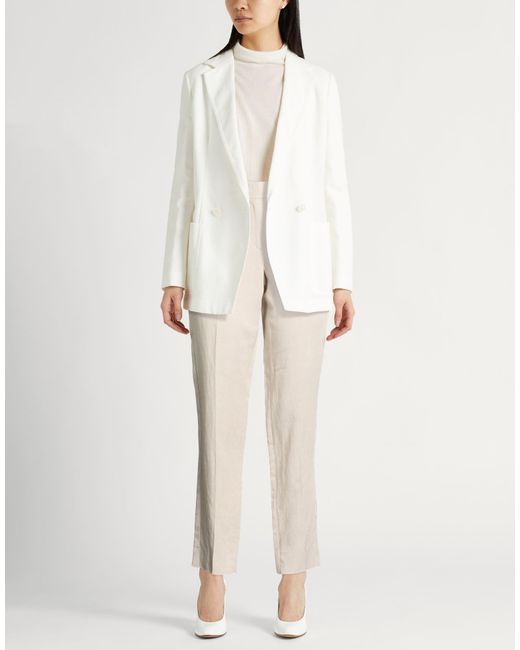 Emporio Armani Natural Pants Viscose, Linen, Cotton