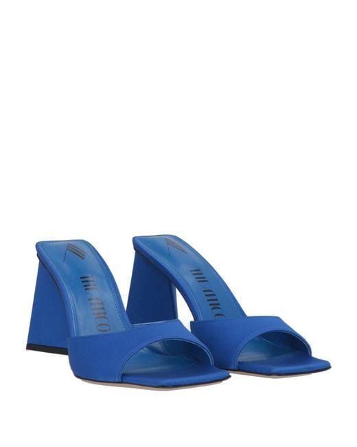 The Attico Blue Satin Square-Toe Sandals