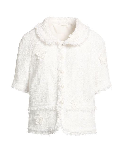 Maison Common White Jacket Cotton, Polyamide, Acrylic, Polyester