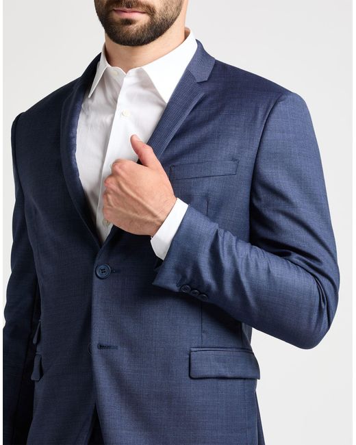 Neil Barrett Blue Suit Virgin Wool, Elastane for men