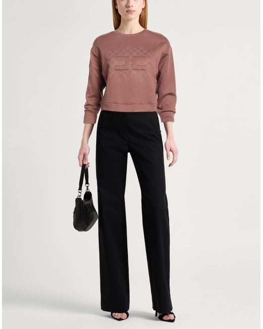 Elisabetta Franchi Brown Chocolate Sweatshirt Polyamide, Modal