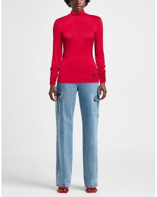 Frankie Morello Red T-Shirt Viscose, Elastane