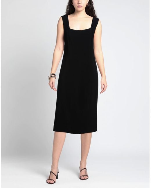 FEDERICA TOSI Black Midi Dress Acetate, Viscose, Polyester
