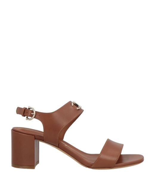 Ferragamo Brown Cayla 55 Sandals Calfskin