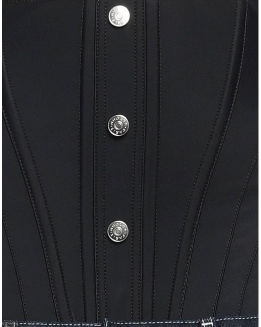 Mugler Black Bodysuit Cotton, Elastomultiester, Polyamide, Elastane