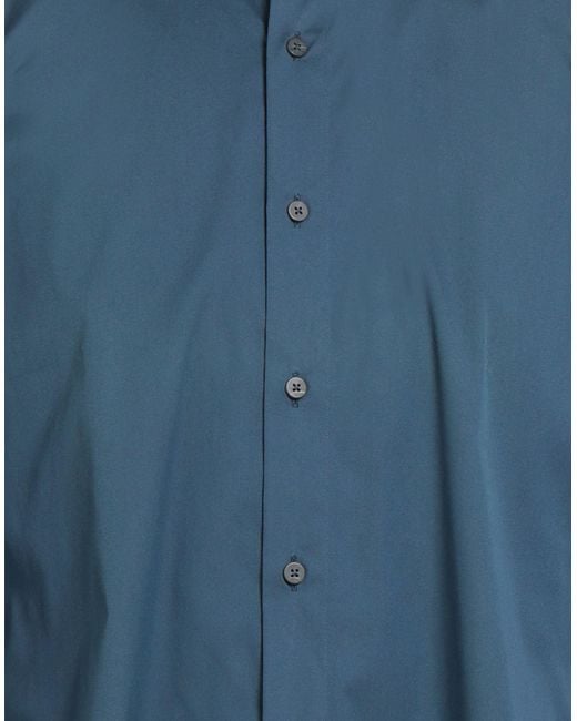 Xacus Blue Shirt Cotton, Polyamide, Elastane for men