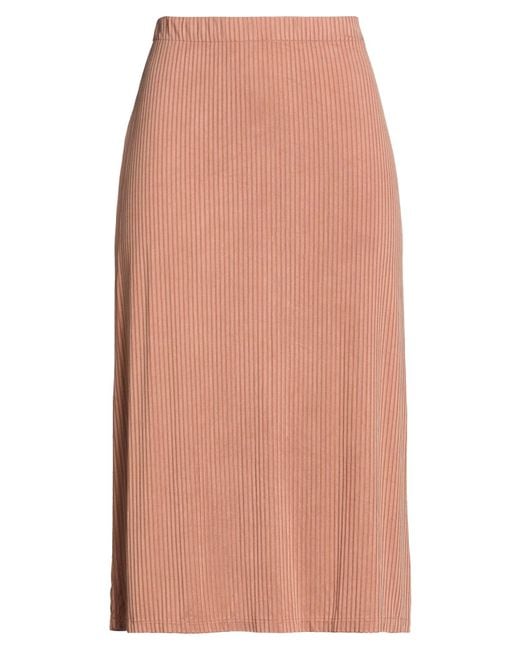 Majestic Filatures Orange Tan Midi Skirt Cupro, Elastane