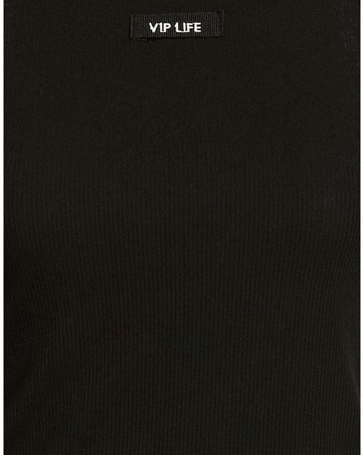 ViCOLO Black Tank Top Polyester, Viscose, Elastane