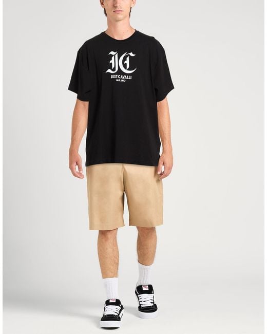 Just Cavalli Black T-Shirt Cotton for men