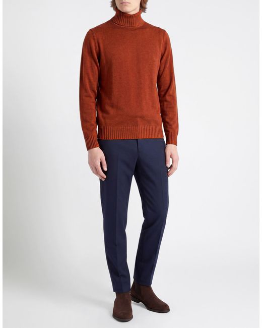 FILIPPO DE LAURENTIIS Red Turtleneck Merino Wool for men
