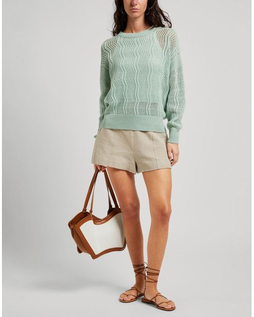 Agnona Green Sweater Cashmere, Linen, Metal