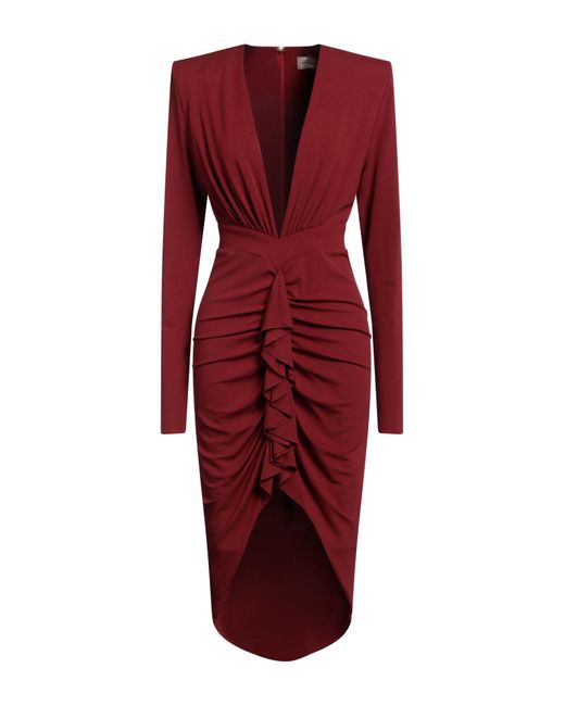 Alexandre Vauthier Red Brick Midi Dress Viscose, Elastane
