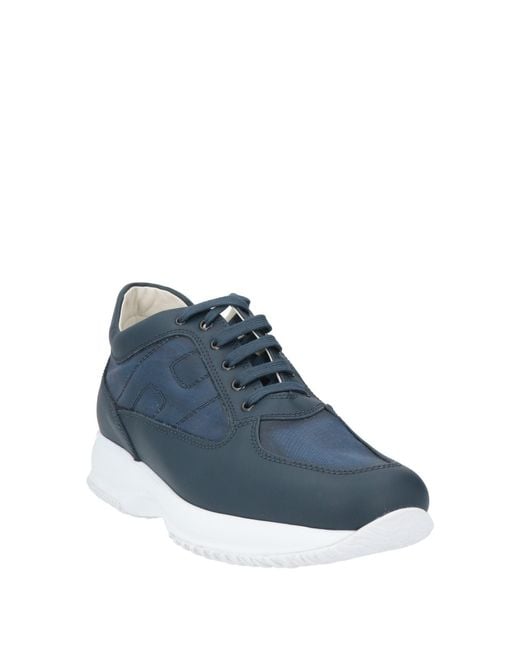 Hogan Blue Sneakers Leather, Textile Fibers for men