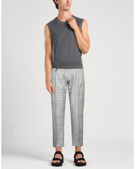 Berwich Gray Pants Virgin Wool, Cotton, Silk for men