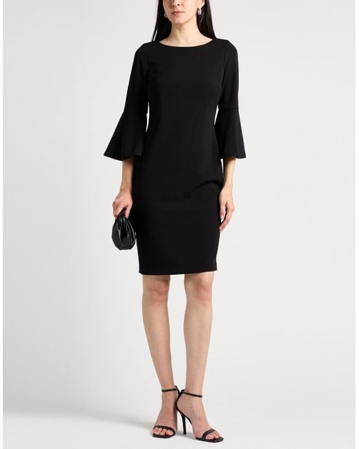 Calvin Klein Black Mini Dress Polyester, Elastane