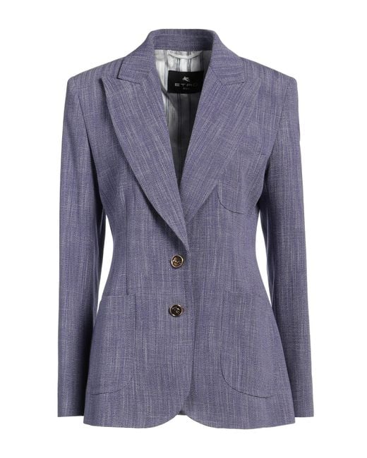 Etro Blue Blazer Viscose, Polyester
