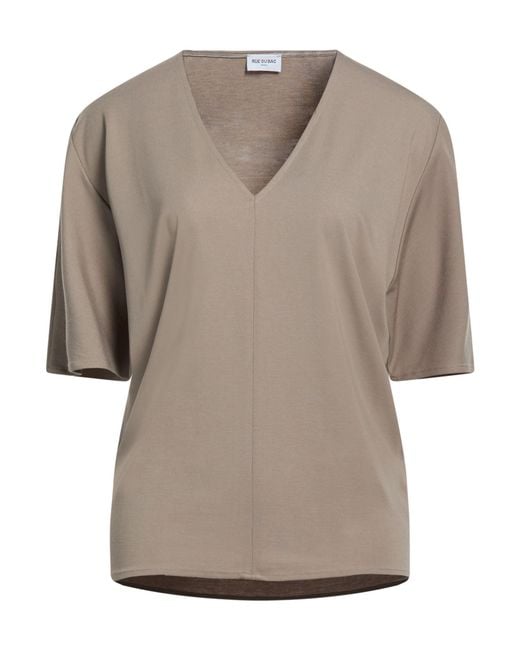 RUE DU BAC Gray T-Shirt Viscose, Polyamide, Elastane