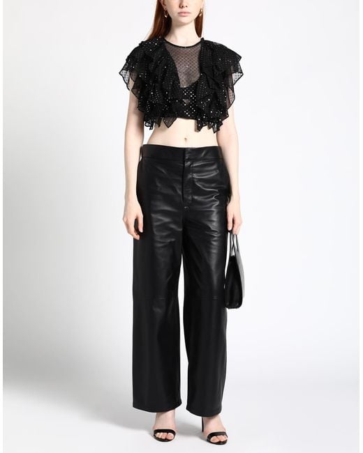 Sandro Black Top Polyester, Elastane