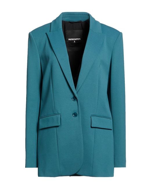 Patrizia Pepe Blue Blazer Viscose, Polyamide, Elastane
