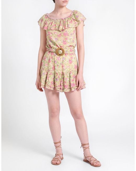Poupette Metallic Lime Mini Dress Viscose