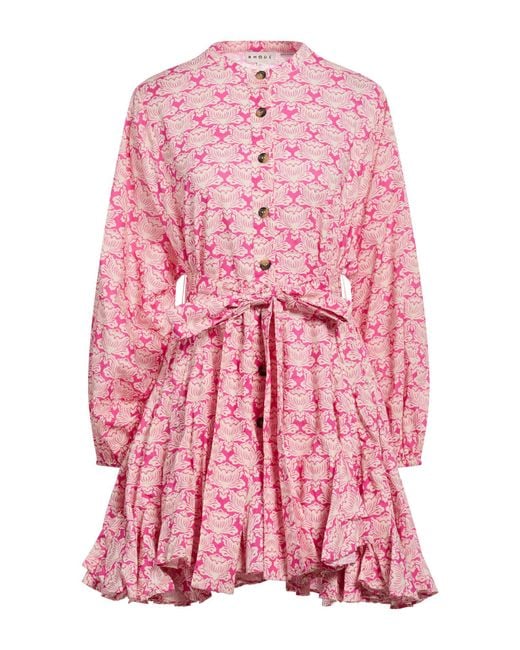 RHODE Pink Mini Dress Cotton