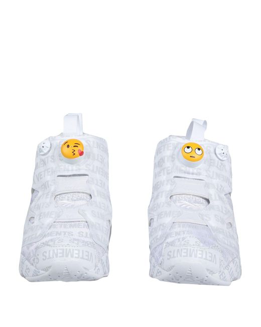 white reebok classics edition logo emoji instapump fury sneakers